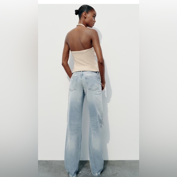 ZARA NWOT buckled halter neck fitted top size large - Picture 5 of 11